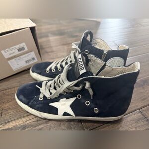 Golden Goose Francy Classic Night Blue Suede Sneakers EU 39 New in Box